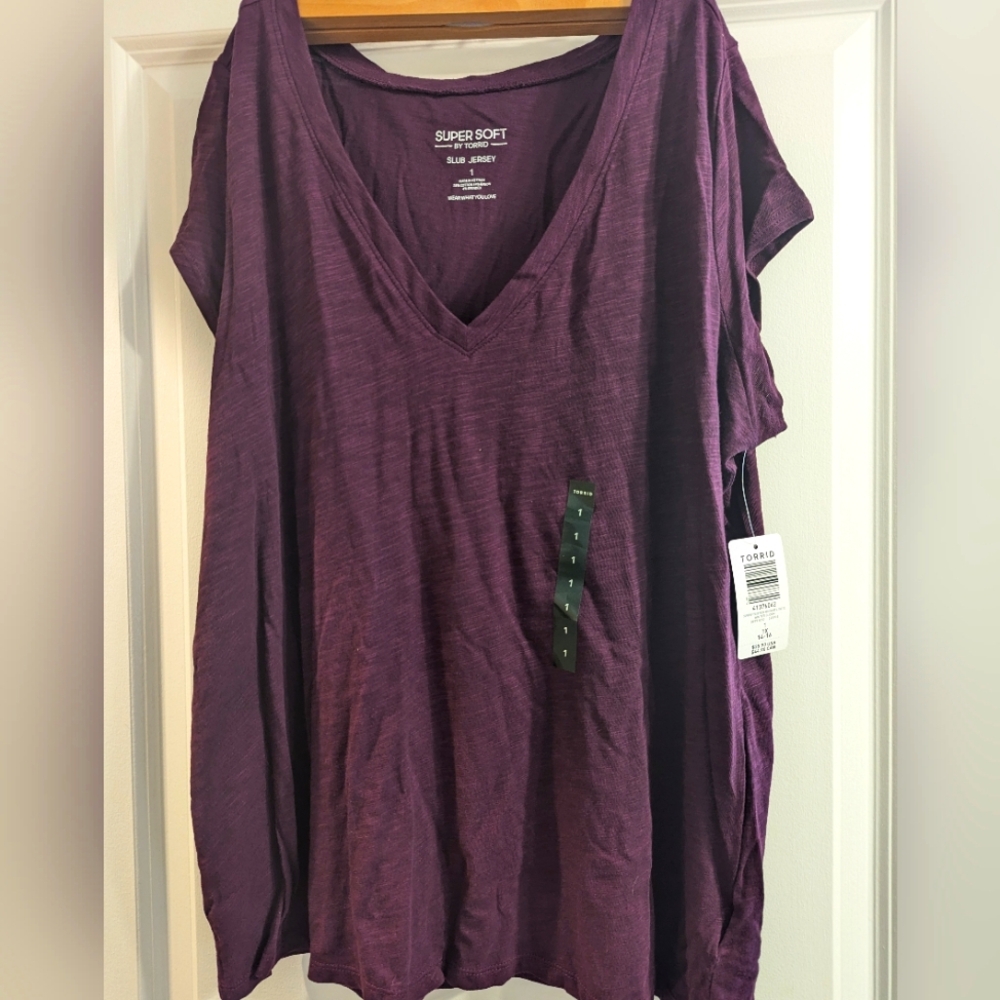 Brand New Super Soft Slub Jersey V Neck Tee